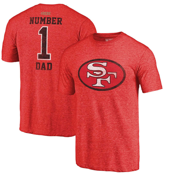 San Francisco 49ers Red Greatest Dad Retro Tri-Blend NFL Pro Line by Fanatics Branded T-Shirt